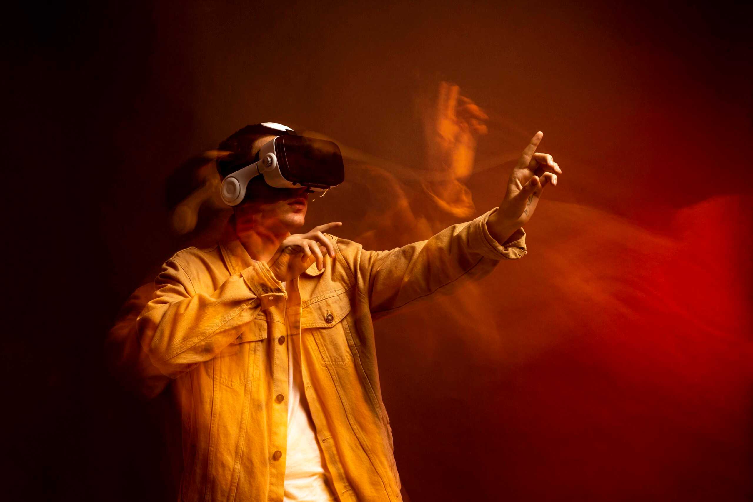 ar vs vr : man-wearing-vr goggles
